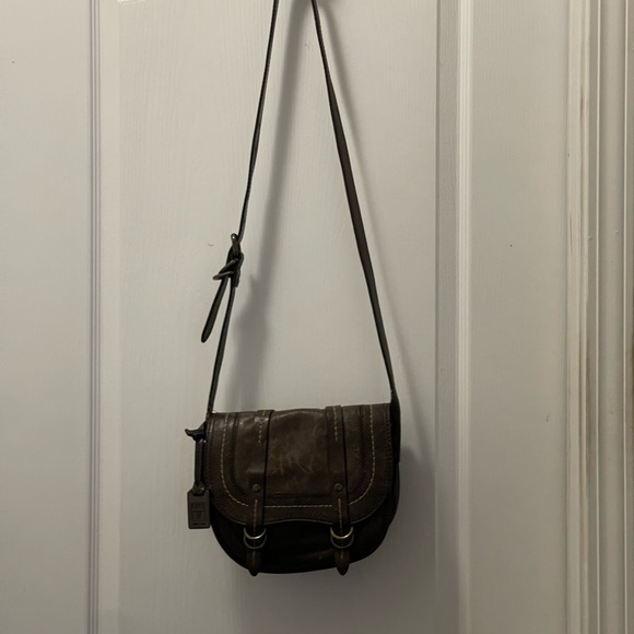 FRYE ANNA SADDLE HANDBAG DB222 CHARCOAL ITALIAN LEATHER $498 - Picture 6 of 16